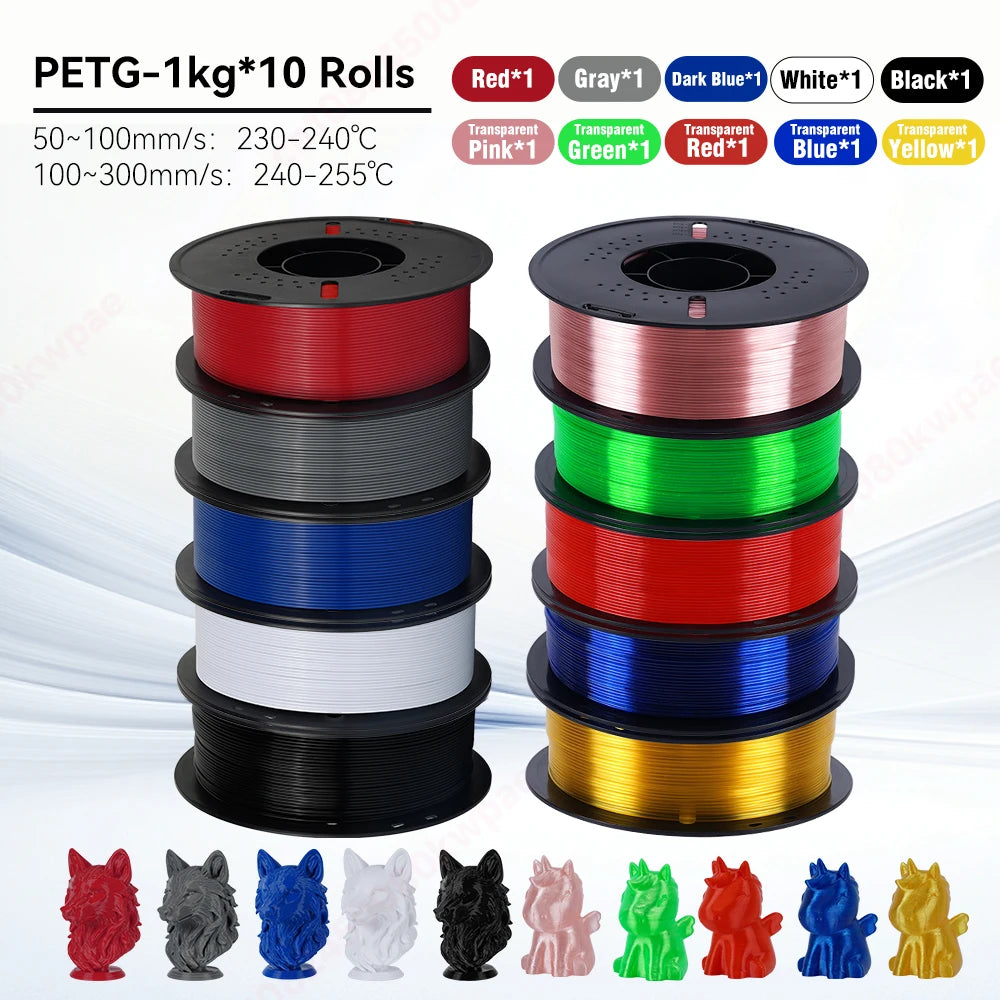 KINGROON 10KG 1.75mm PETG Filament High Quality 3D Printing