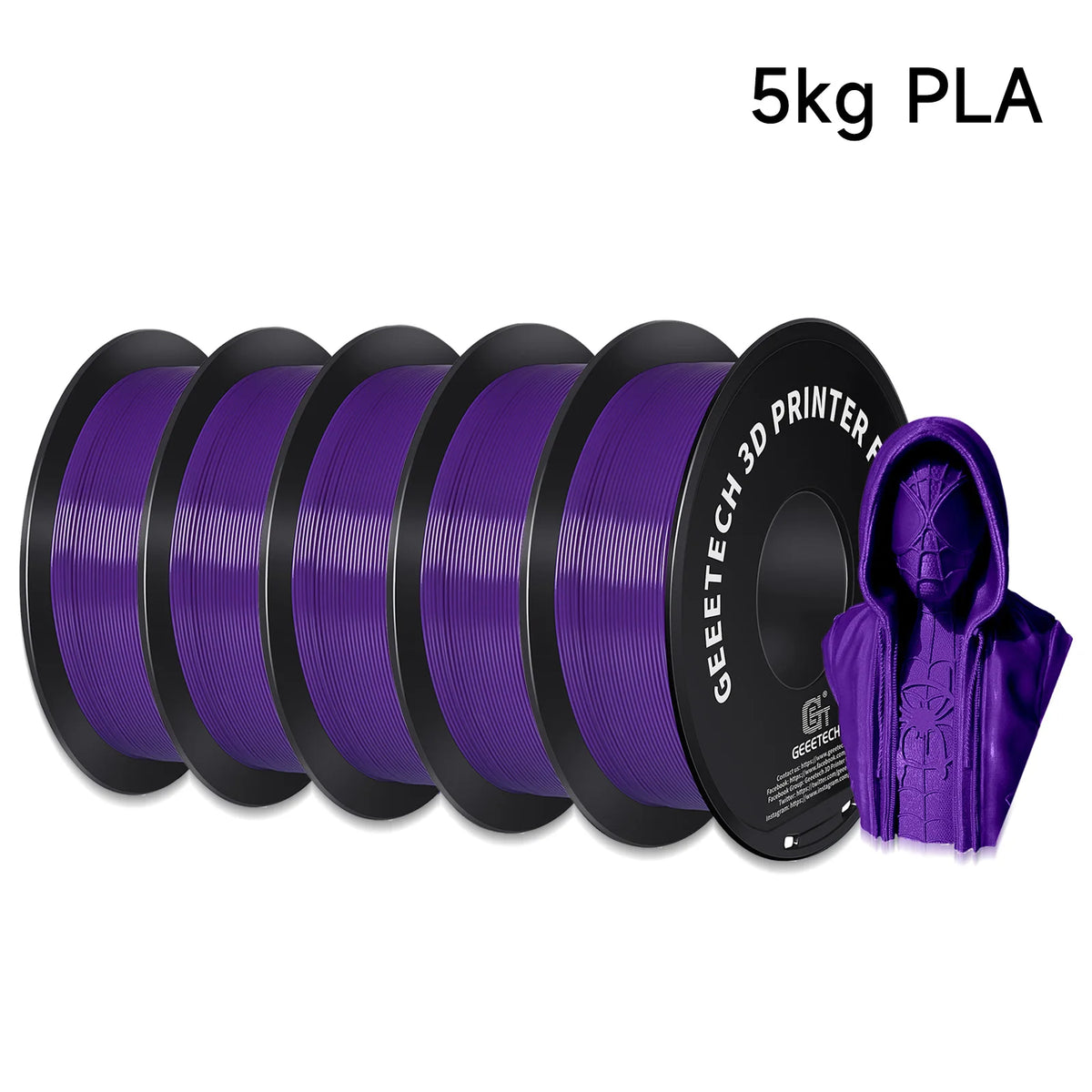 Geeetech 5Kg Standard PLA Filament 1.75mm, Multiple Colour
