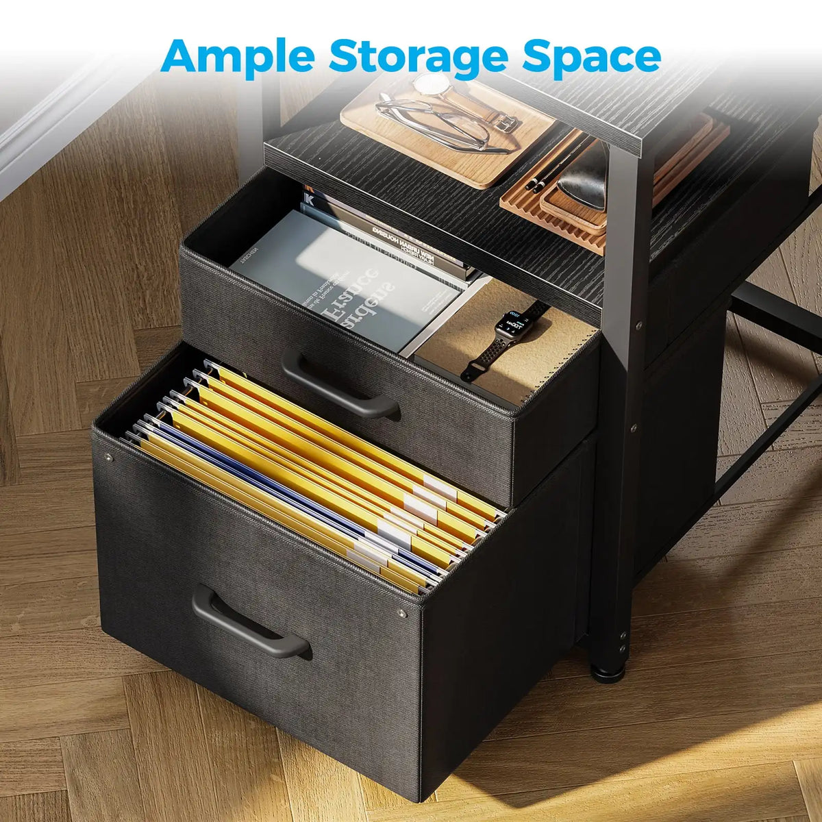 Casacomoda 55 inch Computer Desk with 5 Drawers and File Cabinet
