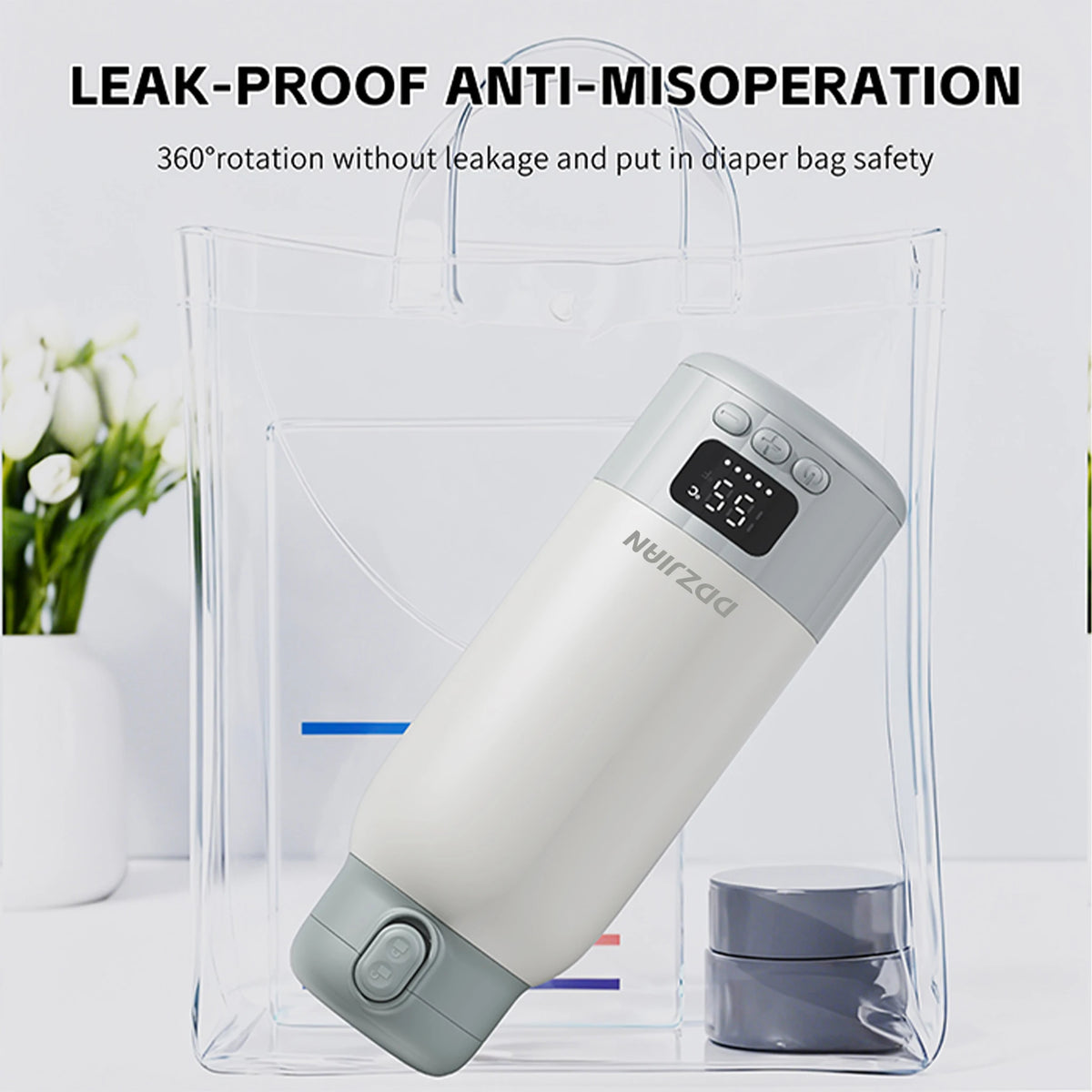 500ml Electric Heating Thermos Cup LED Display Portable