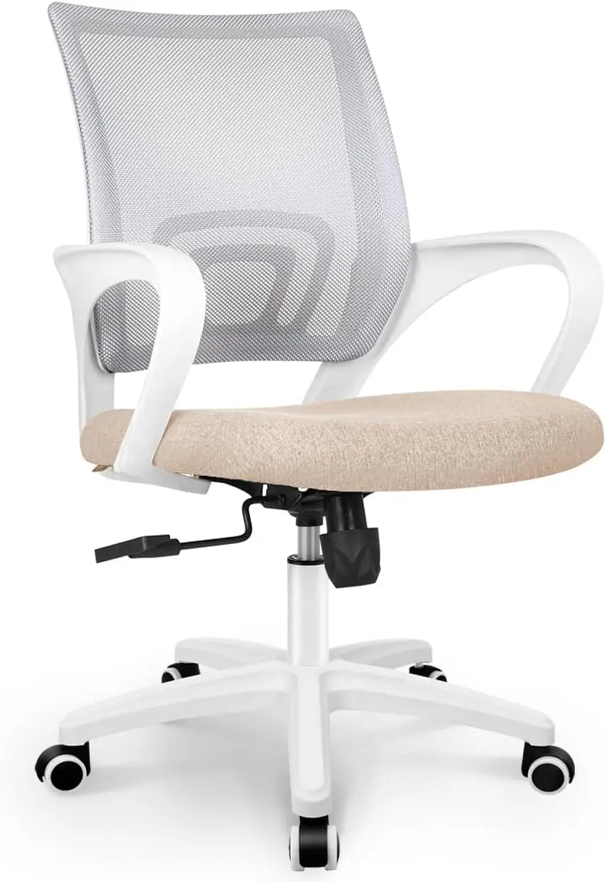 Black Mesh Gaming Office Chair Mid Back Lumbar Support Adjustable Height