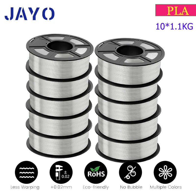 JAYO PETG/PLA PLUS/High Speed Matte PETG/PLA Filament 175mm 10 Rolls