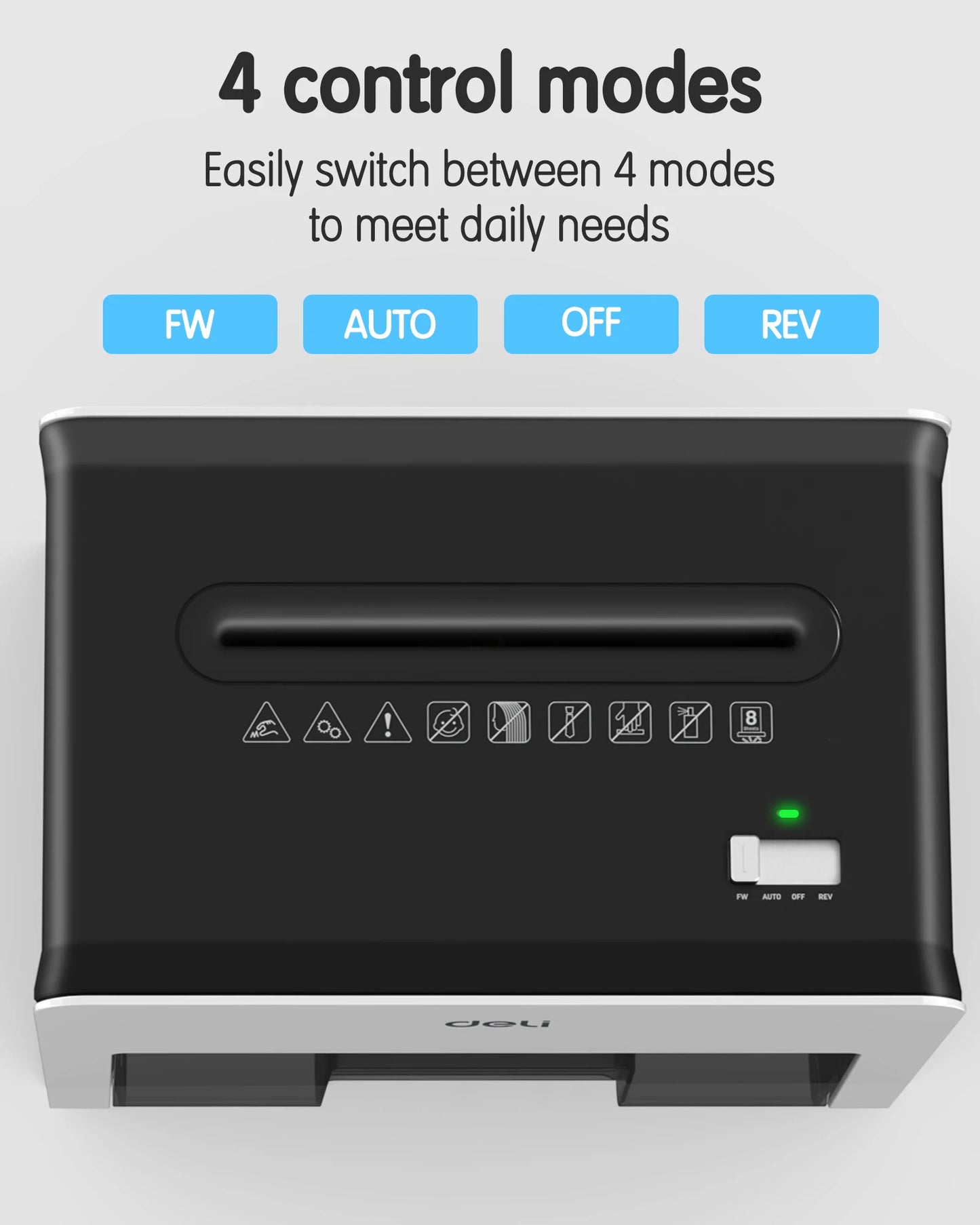 Deli 8-Sheet Paper Shredder Home Office Use Shredder, 0.7 Gallon Bin