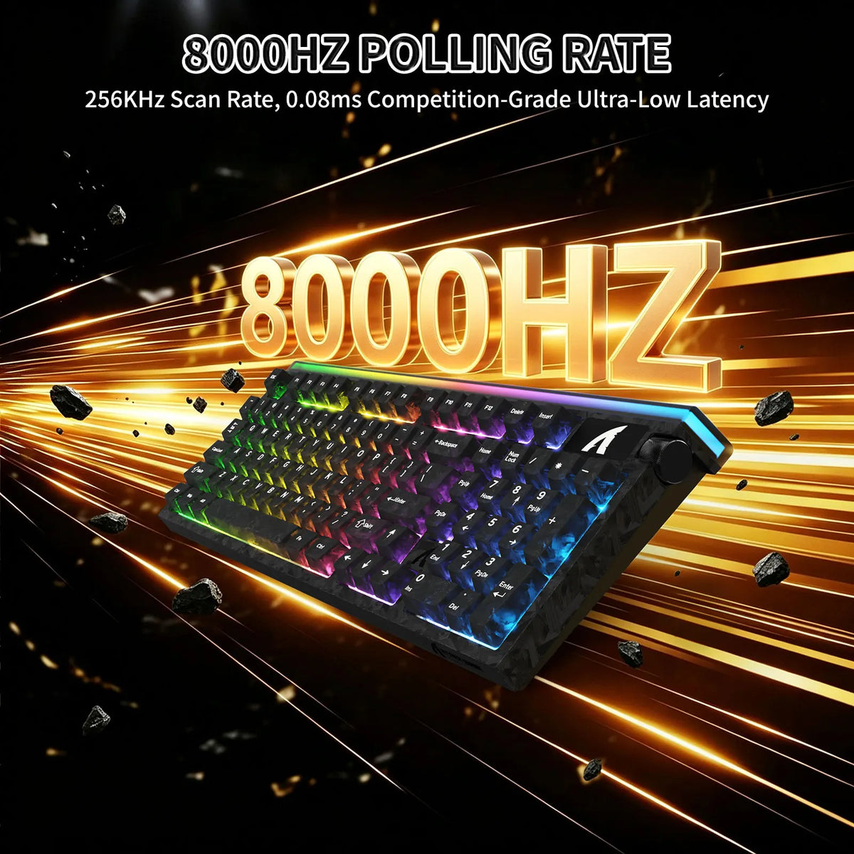 ATTACK SHARK R98 HE Carbon Fiber Rapid Trigger Keyboard, 98 Keys