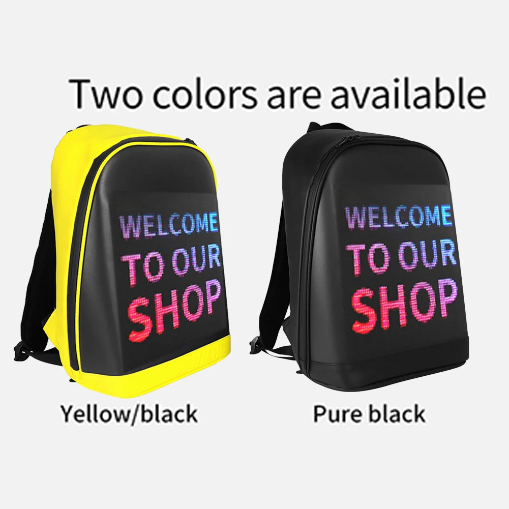 LED Screen Display Backpack Wireless Business Travel Laptop Bags