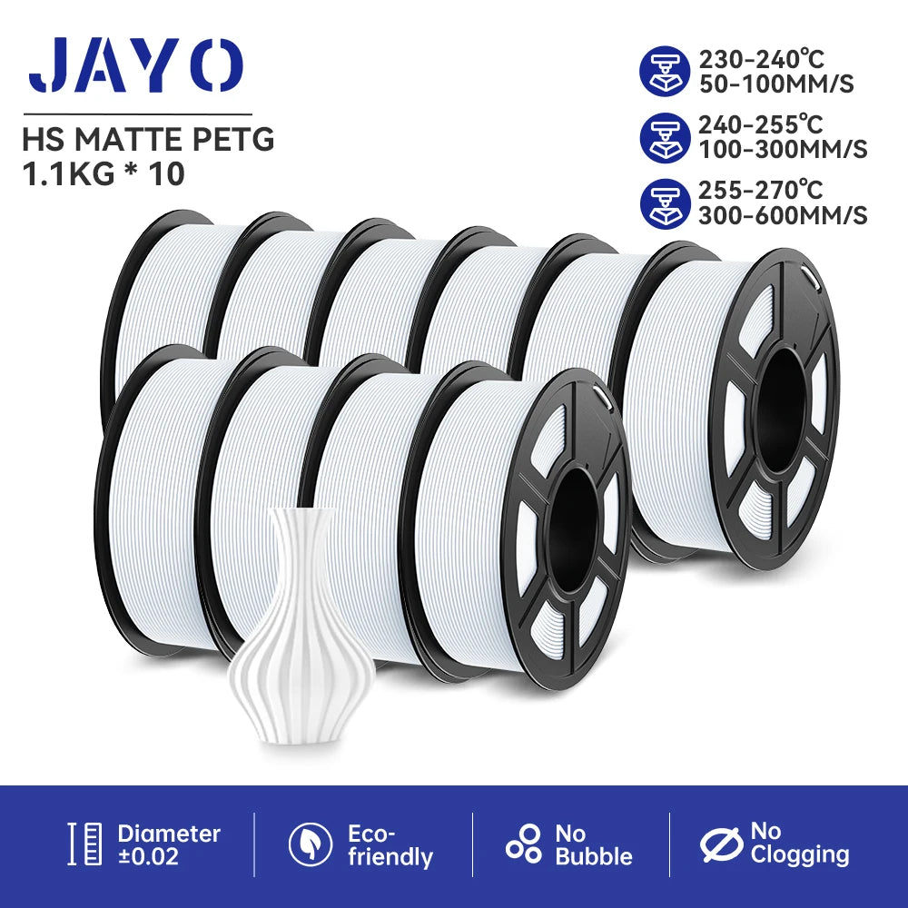 JAYO PETG/PLA PLUS/High Speed Matte PETG/PLA Filament 175mm 10 Rolls