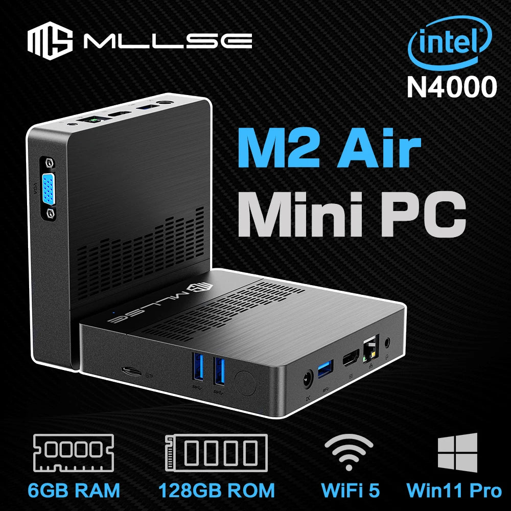 MLLSE M2 Air Mini PC Intel Celeron N4000 CPU