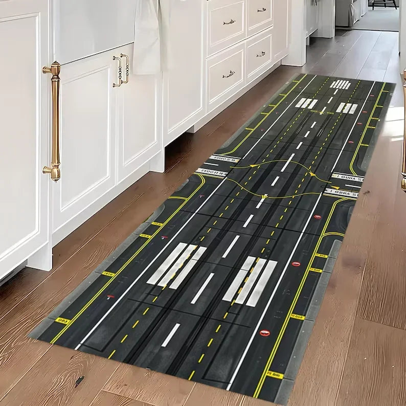 Airport Runway Pattern Rug, for Living Room Bedroom