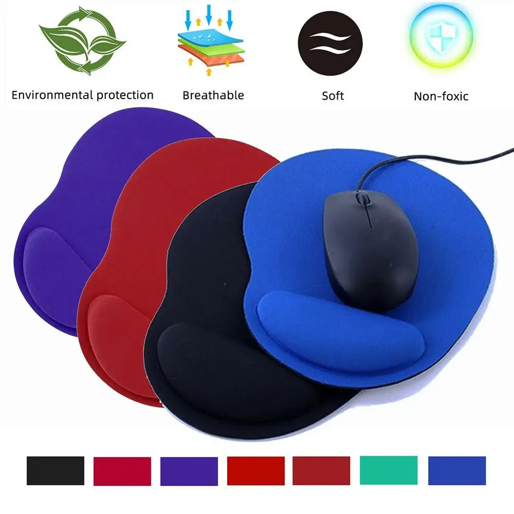 Ergonomic Wrist Rest Mouse Pad with Memory Foam - Non-Slip Gel Support