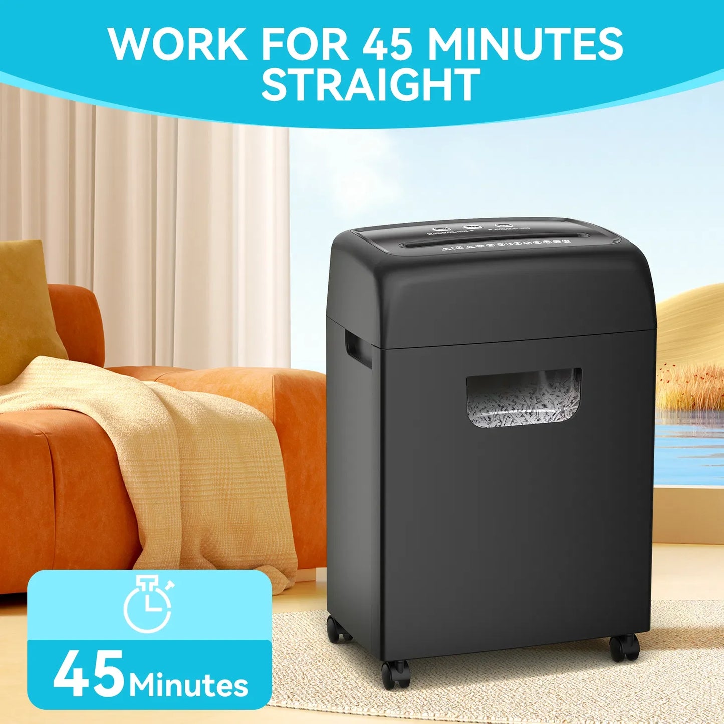 18-Sheet P-4 Heavy Duty Paper/Card Shredder 5.28 Gallons