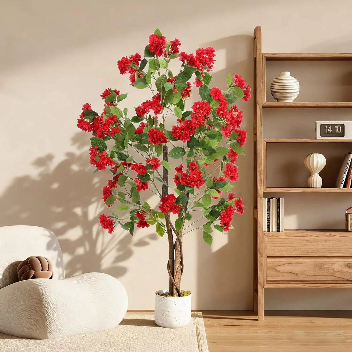 Artificial Osmanthus Tree, in Planter with Lifelike Flowers