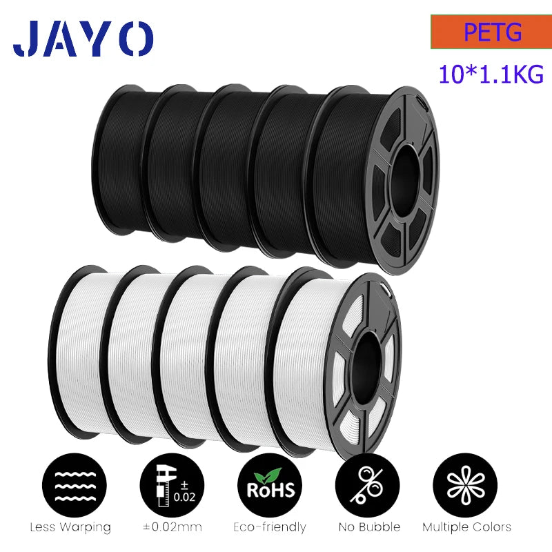JAYO PETG/PLA PLUS/High Speed Matte PETG/PLA Filament 175mm 10 Rolls
