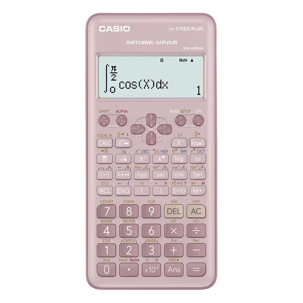 Pink Graphing Calculator 2-Line Display Math Calculator