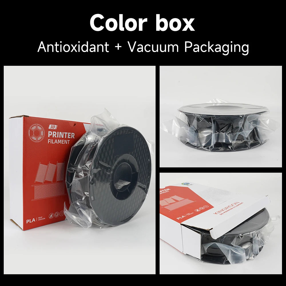 KINGROON 10KG PLA/ ABS/ PETG Filament 1.75mm Black White Gray, 10 Rolls