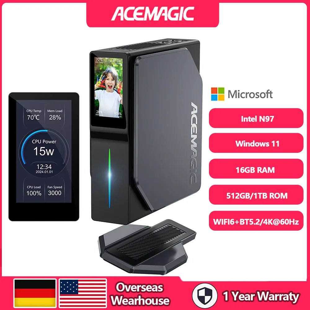 ACEMAGIC S1 Mini PC Gamer Windows 11 DDR4 16GB 512GB