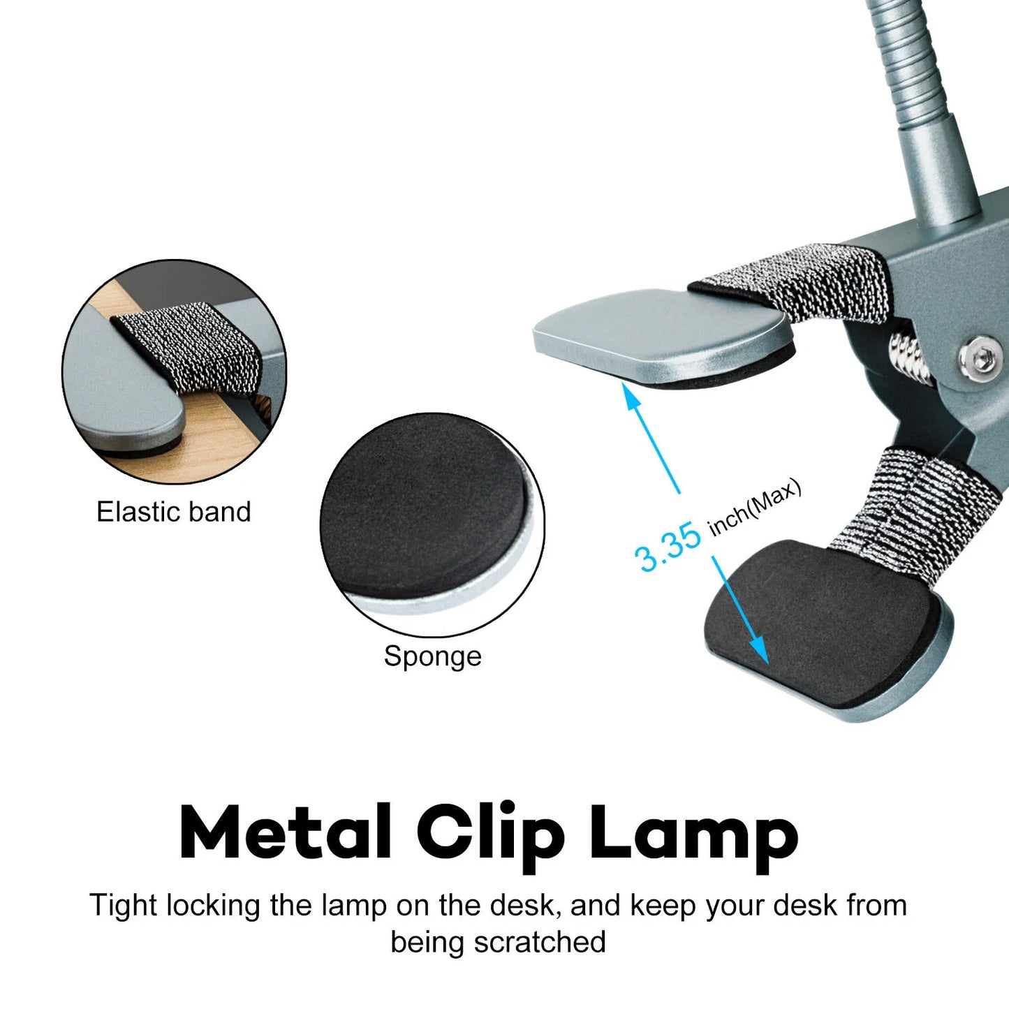 LED Desk Lamp Adjustable Neck Lamp with Clamp 5V
