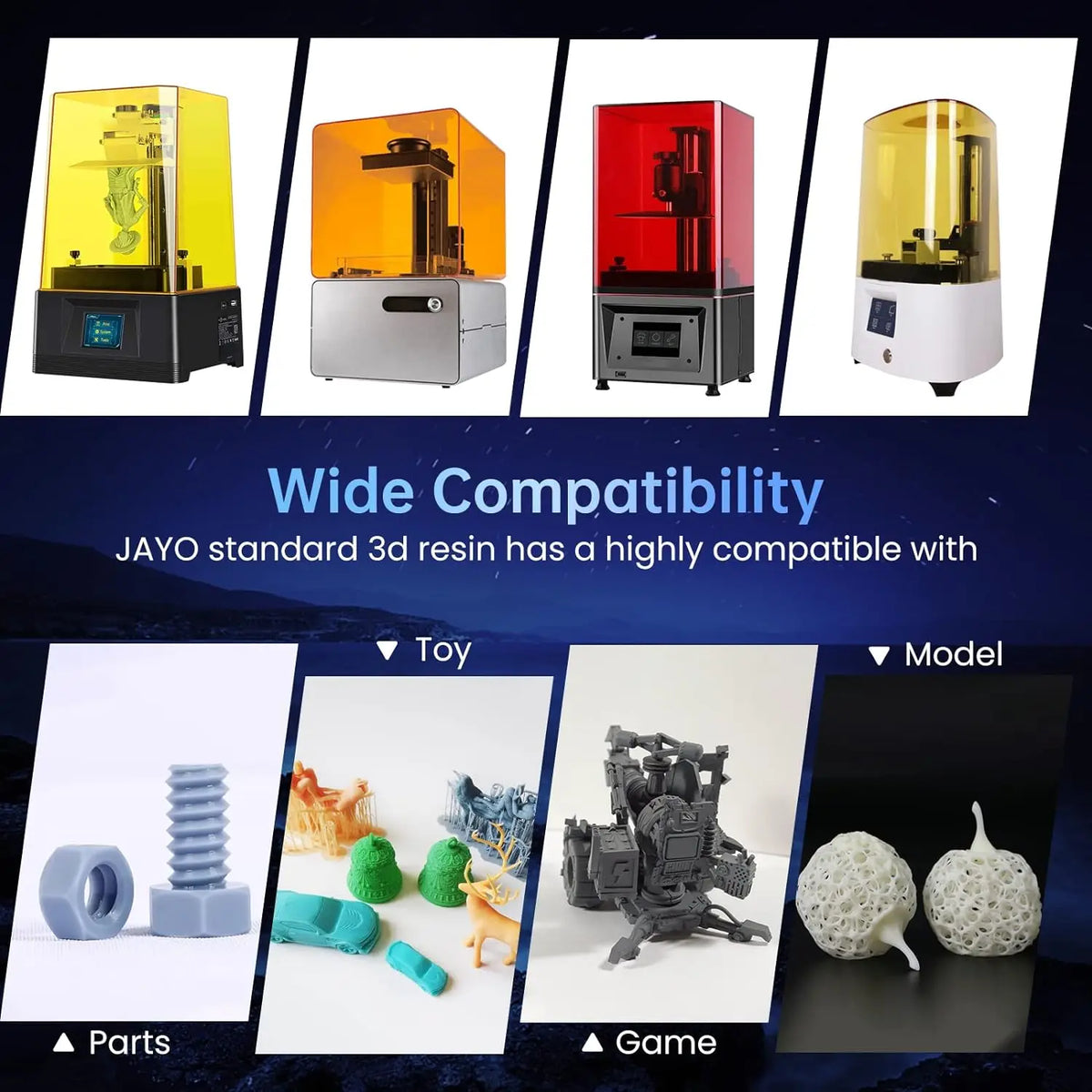 JAYO Standard /ABS-Like/ Water Wash 3D Printer UV Resin 405nm 2 Bottles