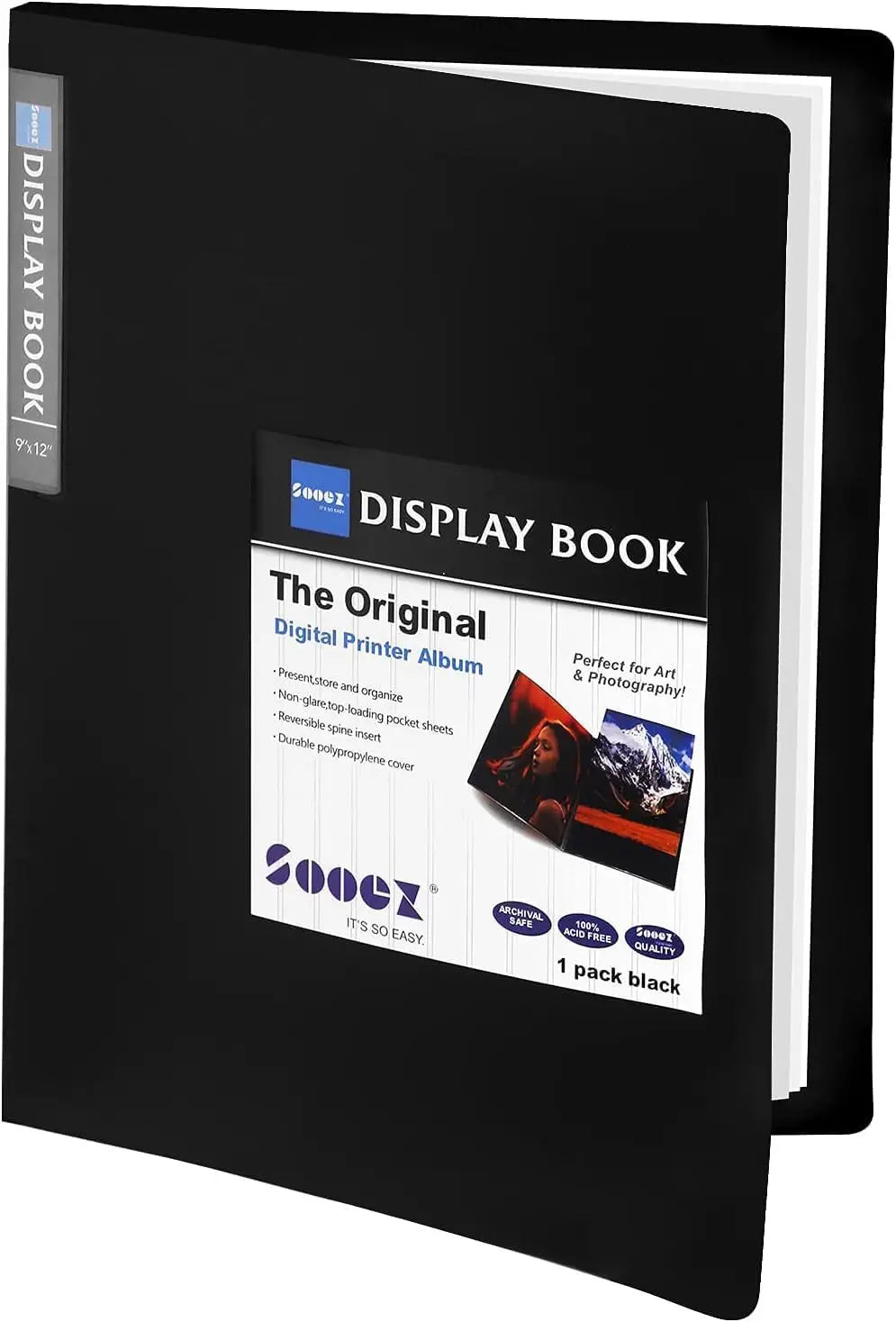 Heavy Duty Art Portfolio Binder with 30 Plastic Sleeves, Holds 60 Pages