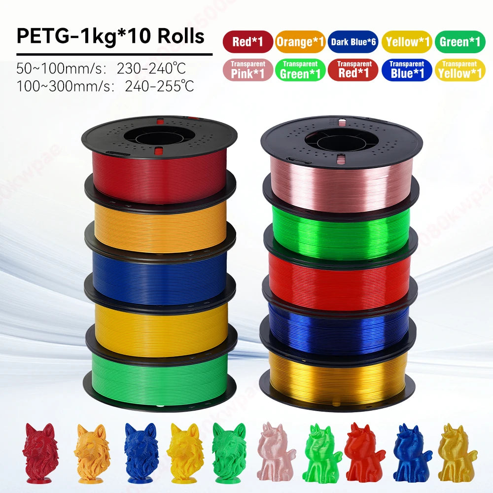 KINGROON 10KG 1.75mm PETG Filament High Quality 3D Printing