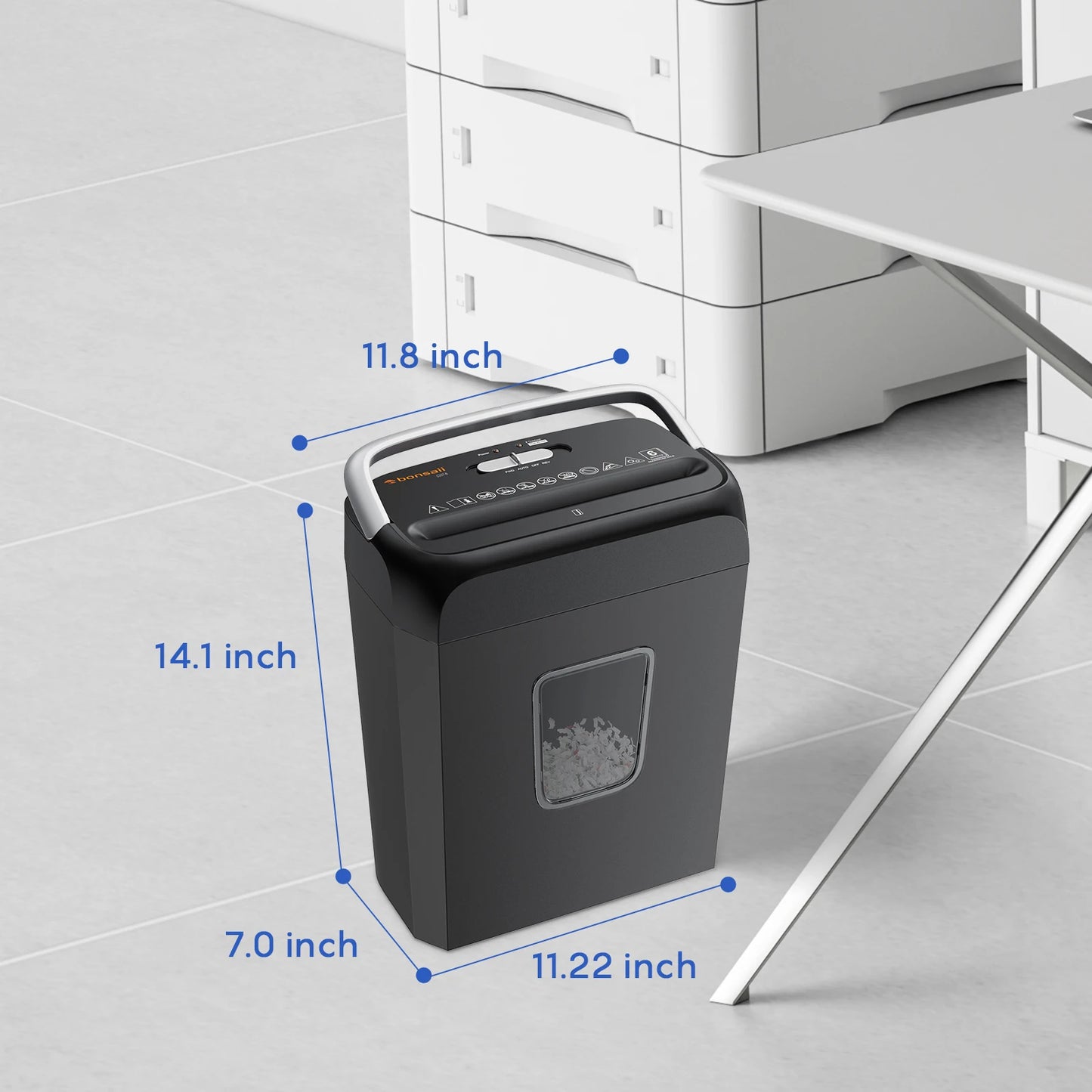 Bonsaii 6-Sheet Cross Cut Paper Shredder Home Office Use