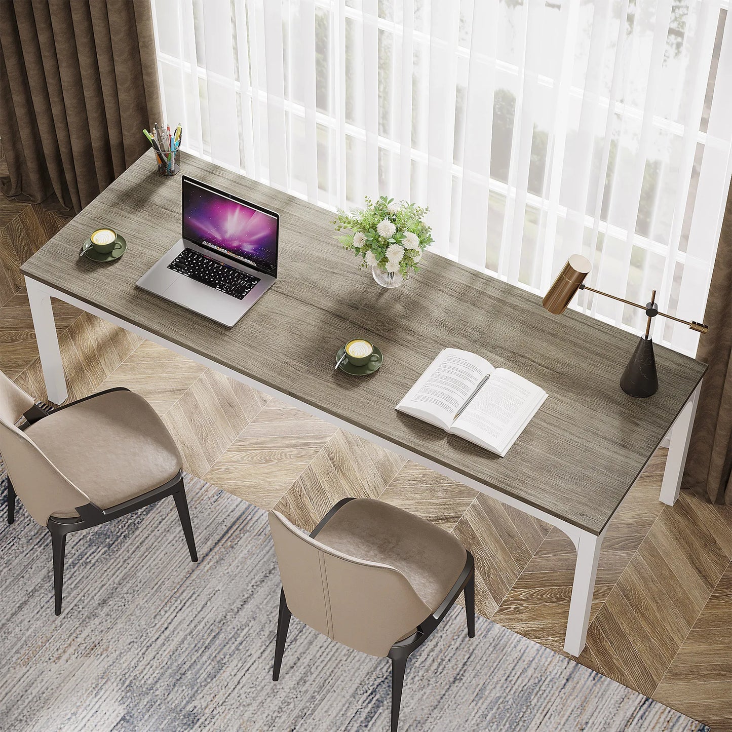 Tribesigns 78.7 Inches Extra Long Computer Desk, 2 Person Desk