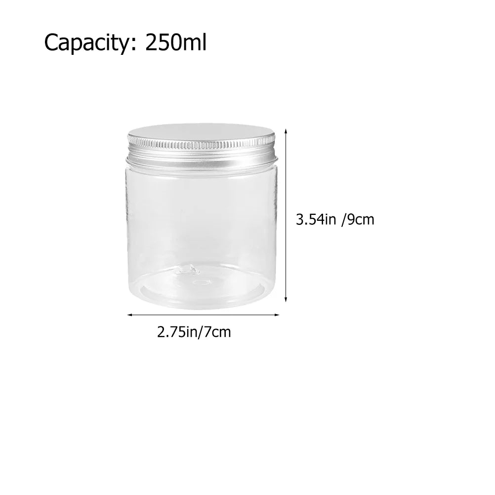 8 Pcs Mason Jar 250ml Mini Transparent Silver Aluminum Lid