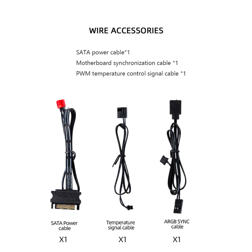 1 To 9 3 in 1 5V 3 Pin ARGB Controller Cooling Fan for PC
