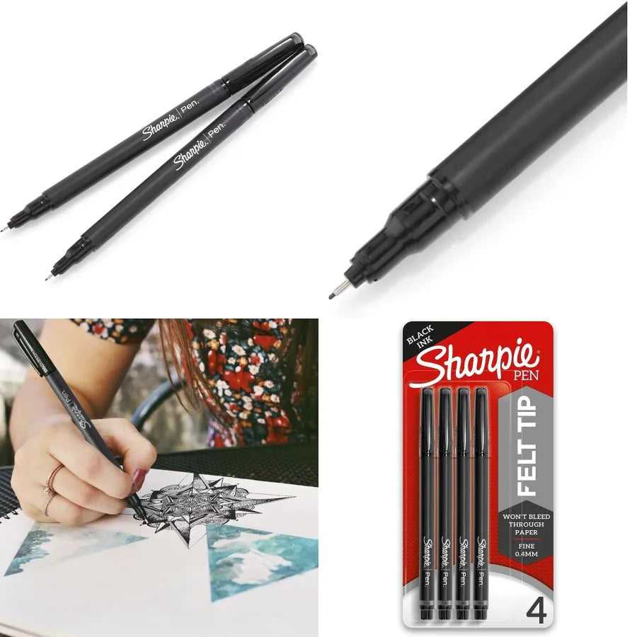Sharpie Felt Tip Pens Fine Point 0.4Mm Tip Markers