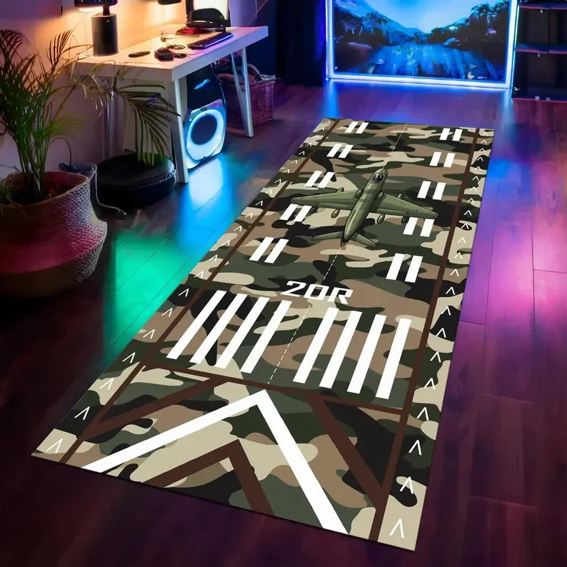 Airport Runway Pattern Rug, for Living Room Bedroom