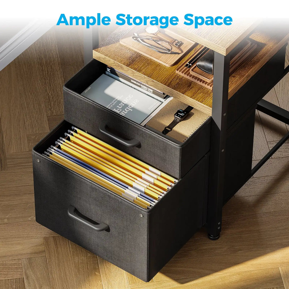 Casacomoda 55 inch Computer Desk with 5 Drawers and File Cabinet
