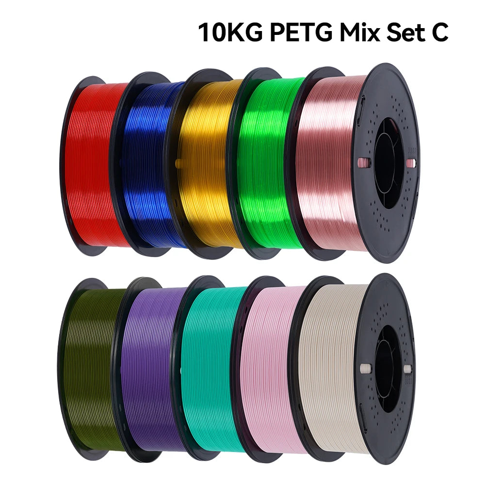 KINGROON 10KG PLA Filament PETG 3D Filament 1.75mm 10 Rolls/Set