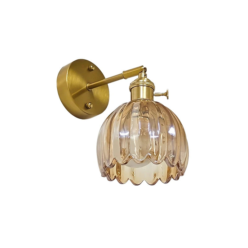 Vintage Wall Sconce 3W Power Aluminum Glass Wall Lamp For Bedroom