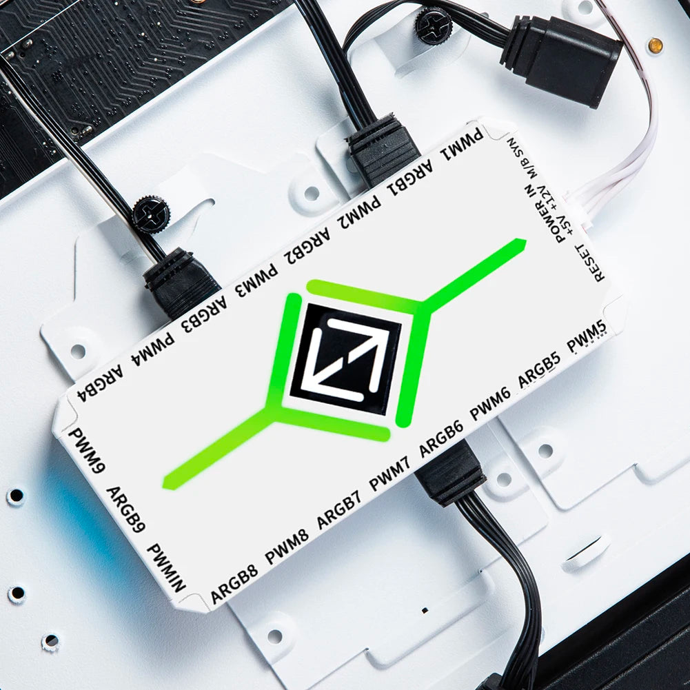 Multi Port 3 in 1 PWM Magnetic ARGB Fan Hub Splitter, Supports 9 Fans