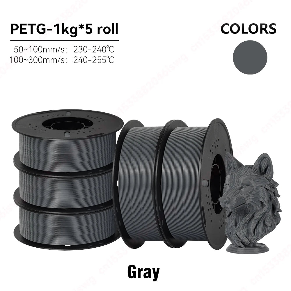 KINGROON 22LBS PETG filament 3D Printer Filament 5/10 Rolls 1KG
