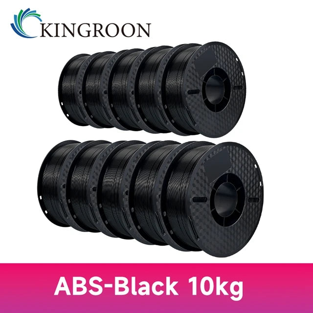 KINGROON 10KG PLA/ ABS/ PETG Filament 1.75mm Black White Gray, 10 Rolls