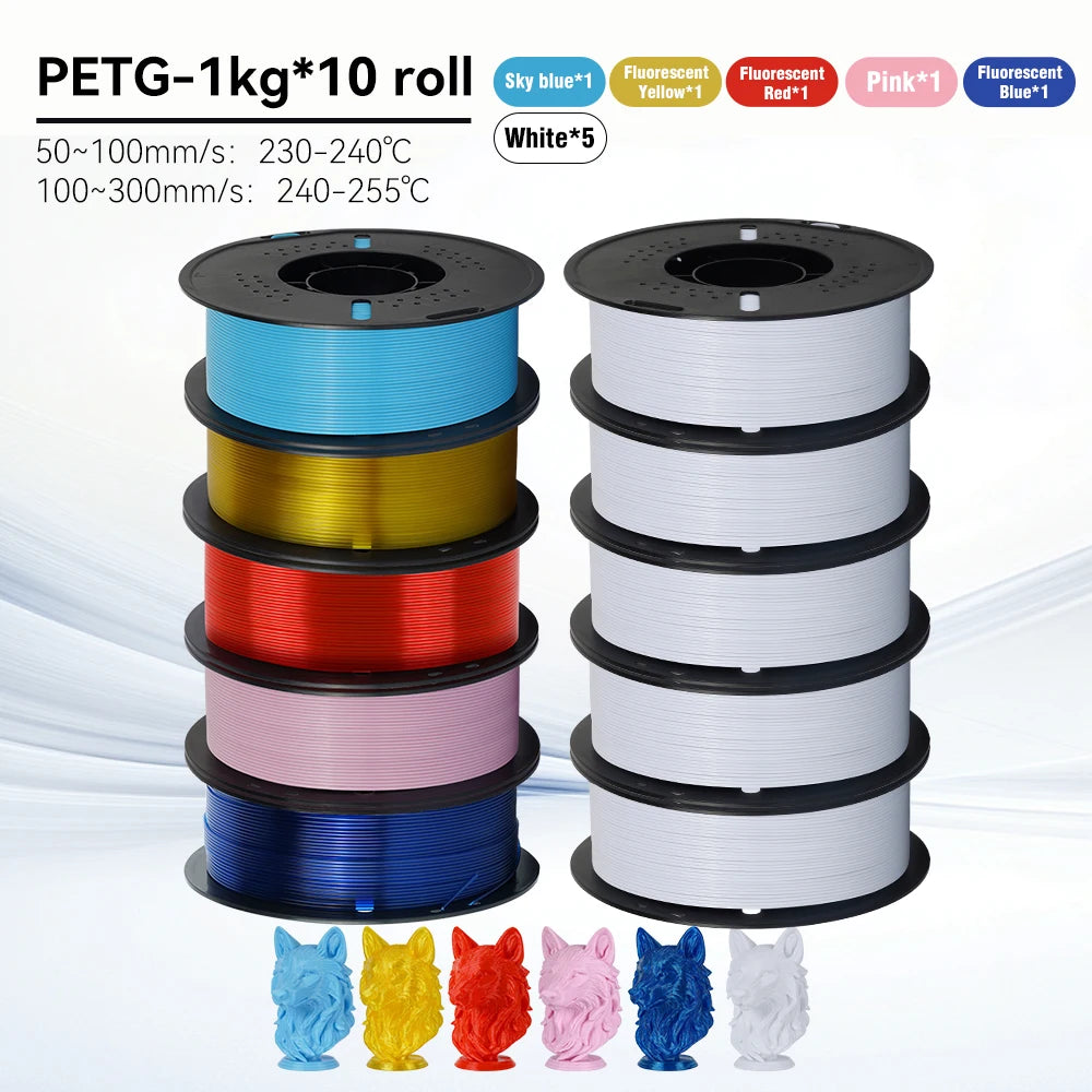 KINGROON 10KG 1.75mm PETG Filament High Quality 3D Printing