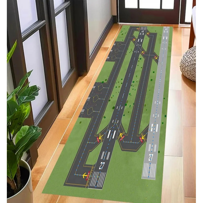 Airport Runway Pattern Rug, for Living Room Bedroom