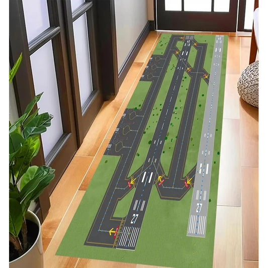 Airport Runway Pattern Rug, for Living Room Bedroom