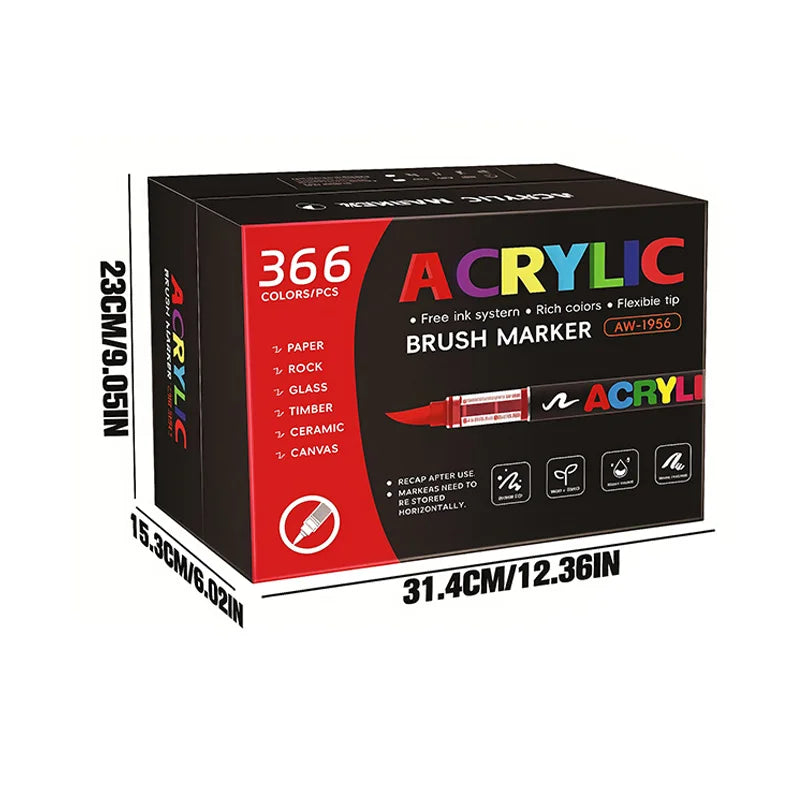 366 Colors Straight Liquid Acrylic Art Markers