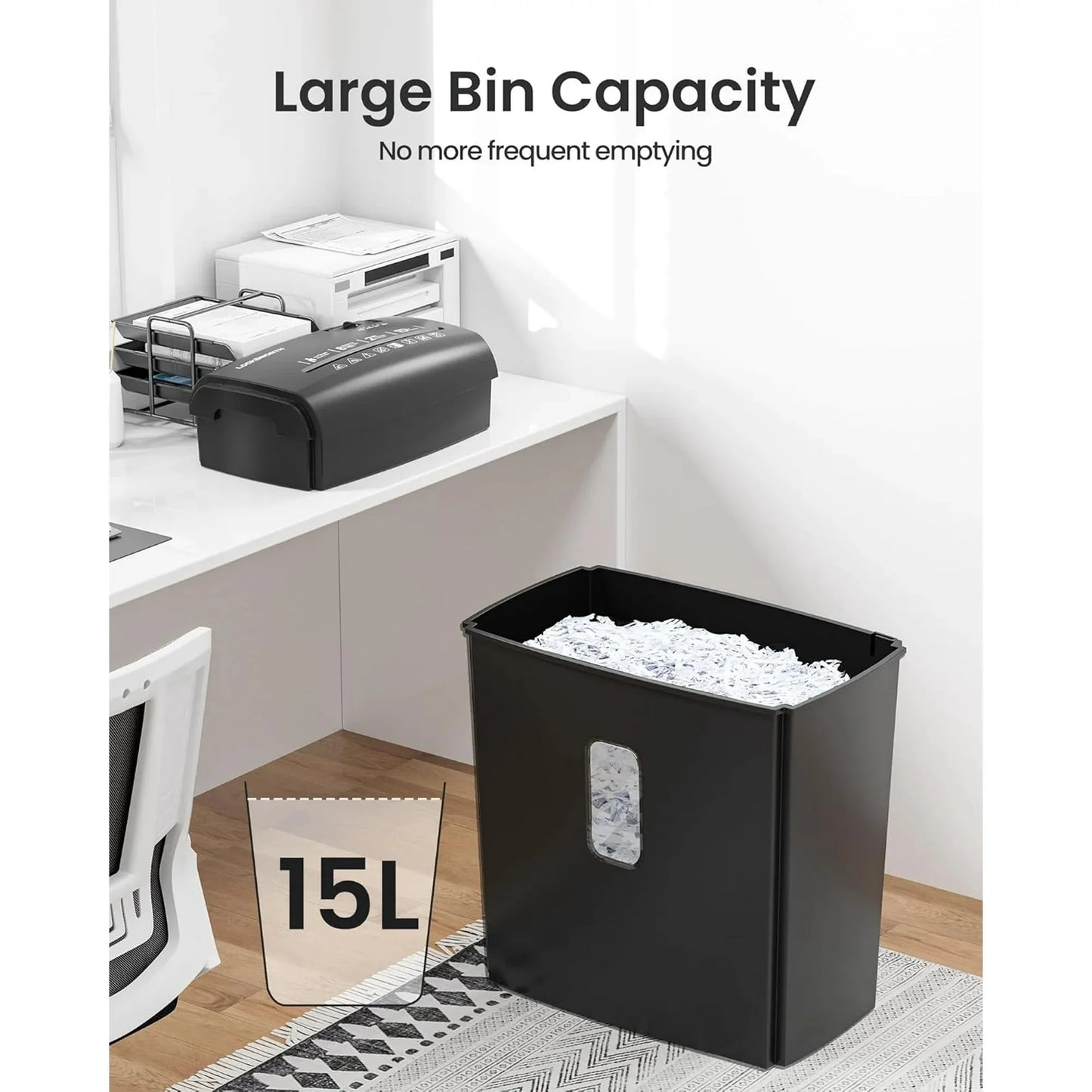 Deli 8-Sheet Micro Cut Paper Shredder. with Handle, 4 Gallons