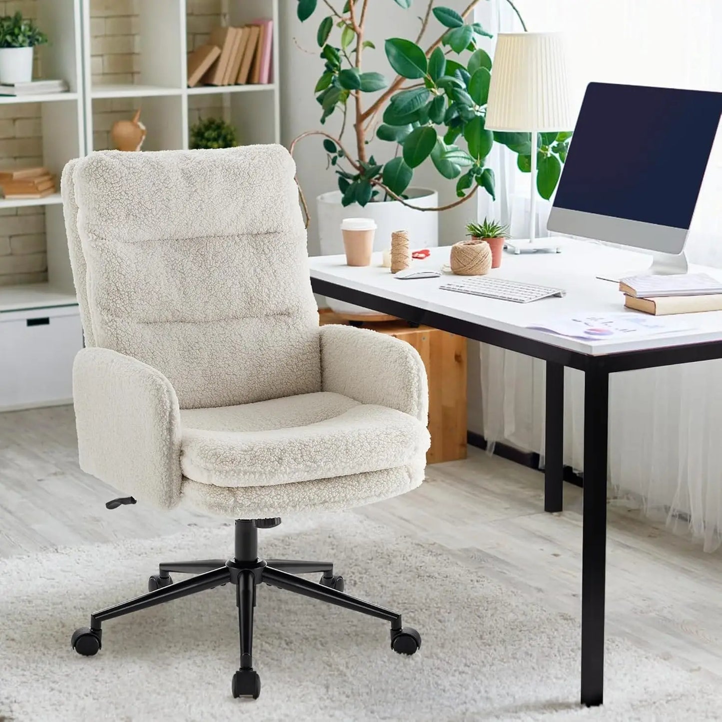 Home Office Chair with Armrests, Height Adjustable, with Wheels