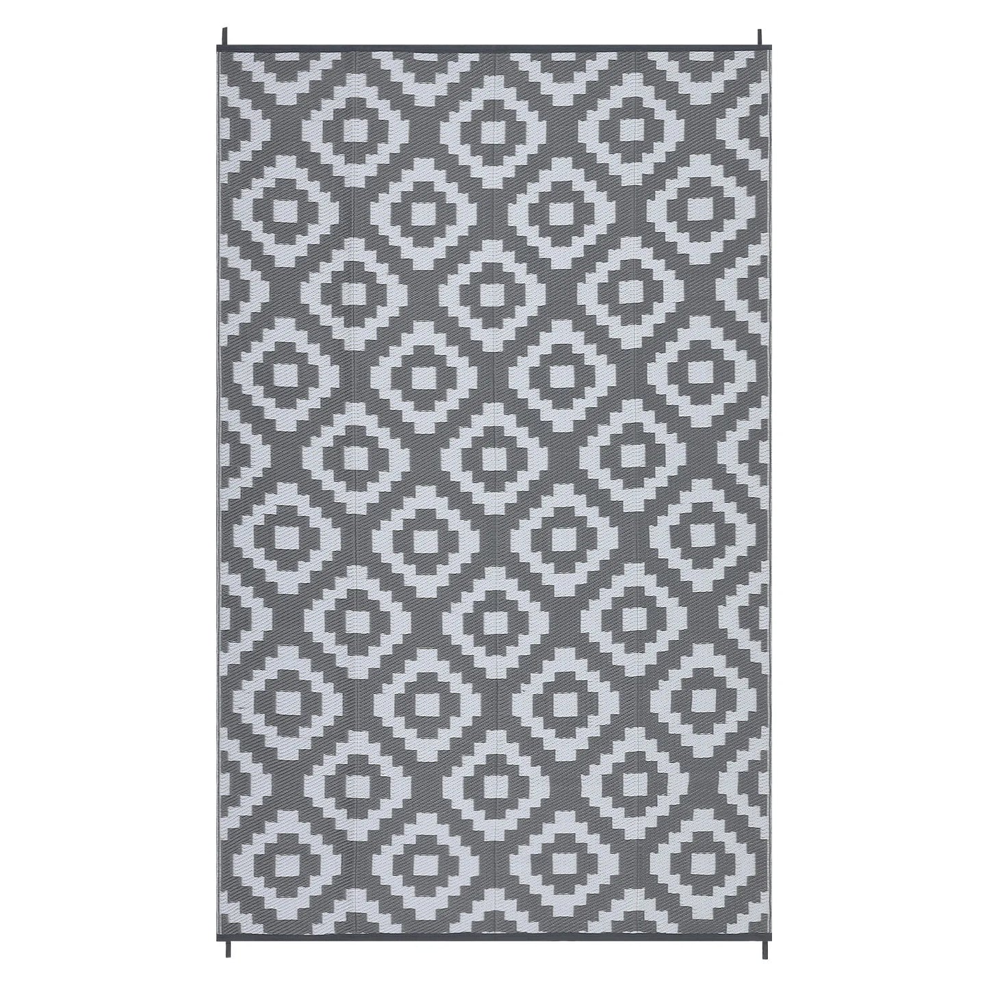 Outdoor Rug Plastic Straw Rug Modern Geometric Waterproof Reversible