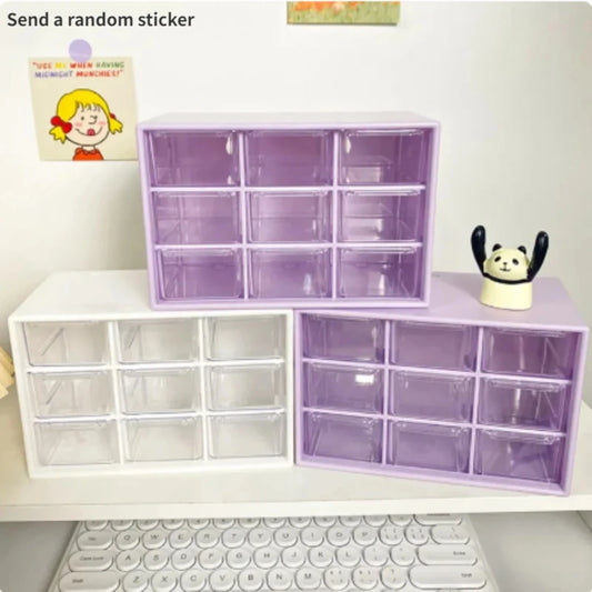 Adorable Kawayi Stickers Transparent Small Drawer Student Desk