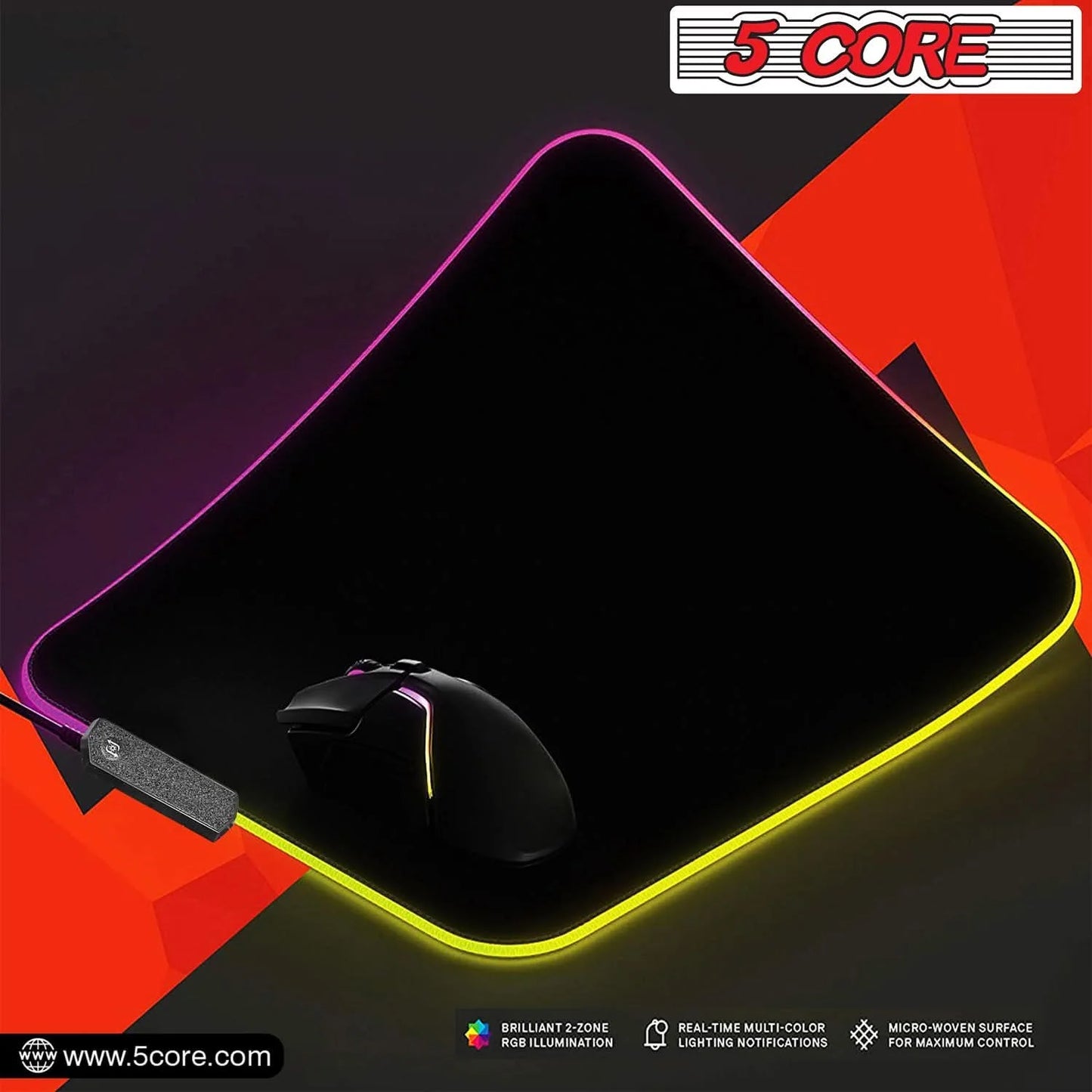 5 Core Gaming Mouse Pad RGB 12 Light Modes
