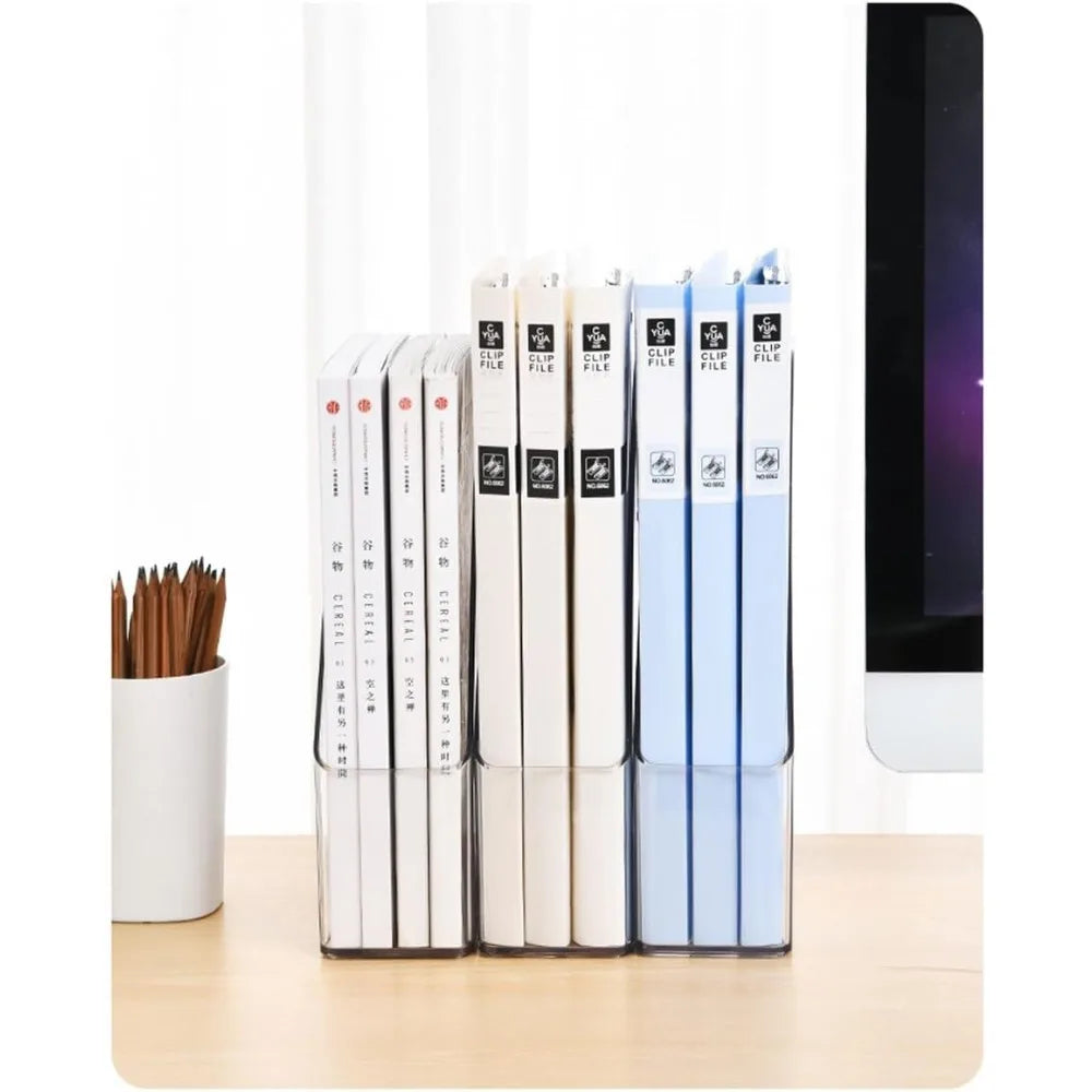 4-Piece Clear Acrylic File and Magazine Storage Rack