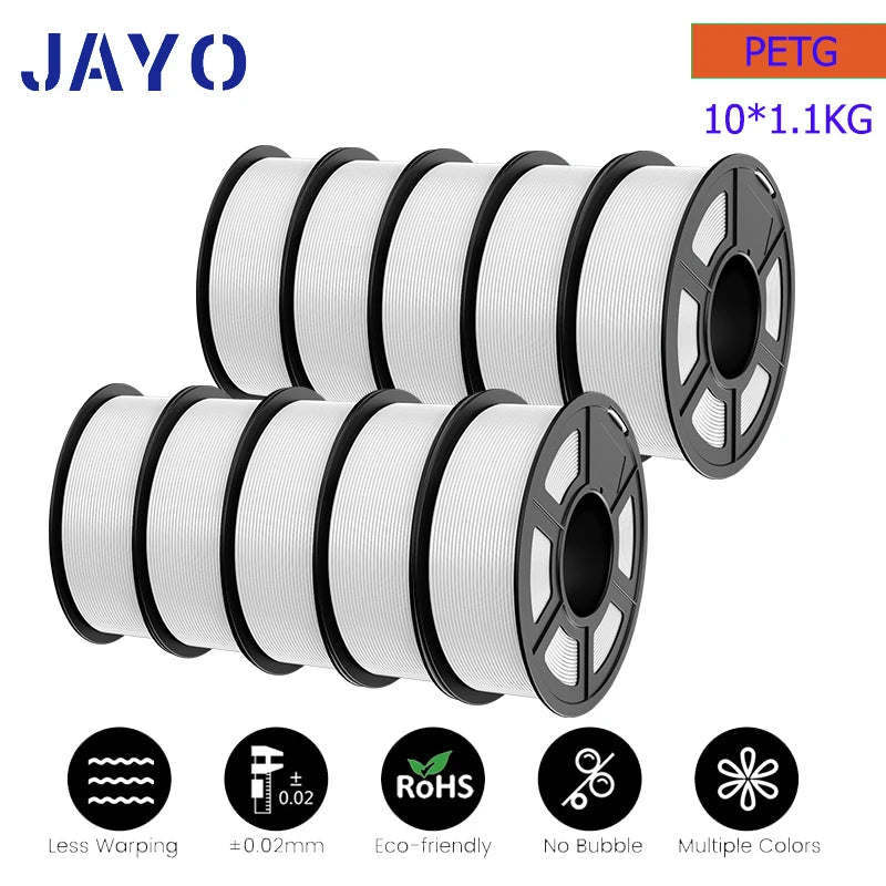JAYO PETG/PLA PLUS/High Speed Matte PETG/PLA Filament 175mm 10 Rolls