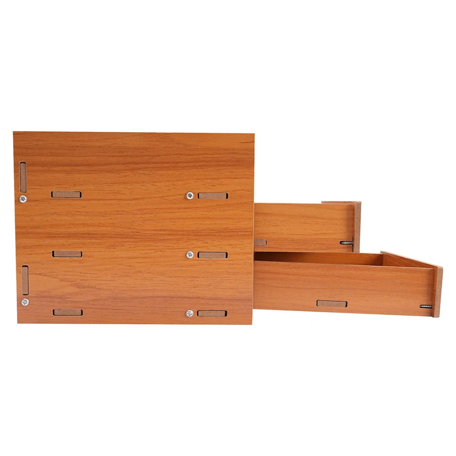 Computer Monitor Stand, Wooden Desk Organizer with Drawers