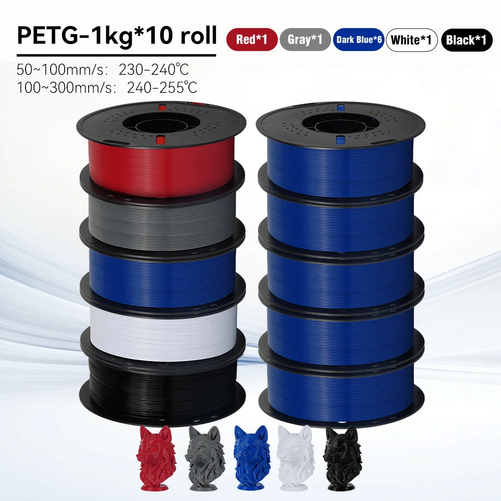 KINGROON 10KG 1.75mm PETG Filament High Quality 3D Printing