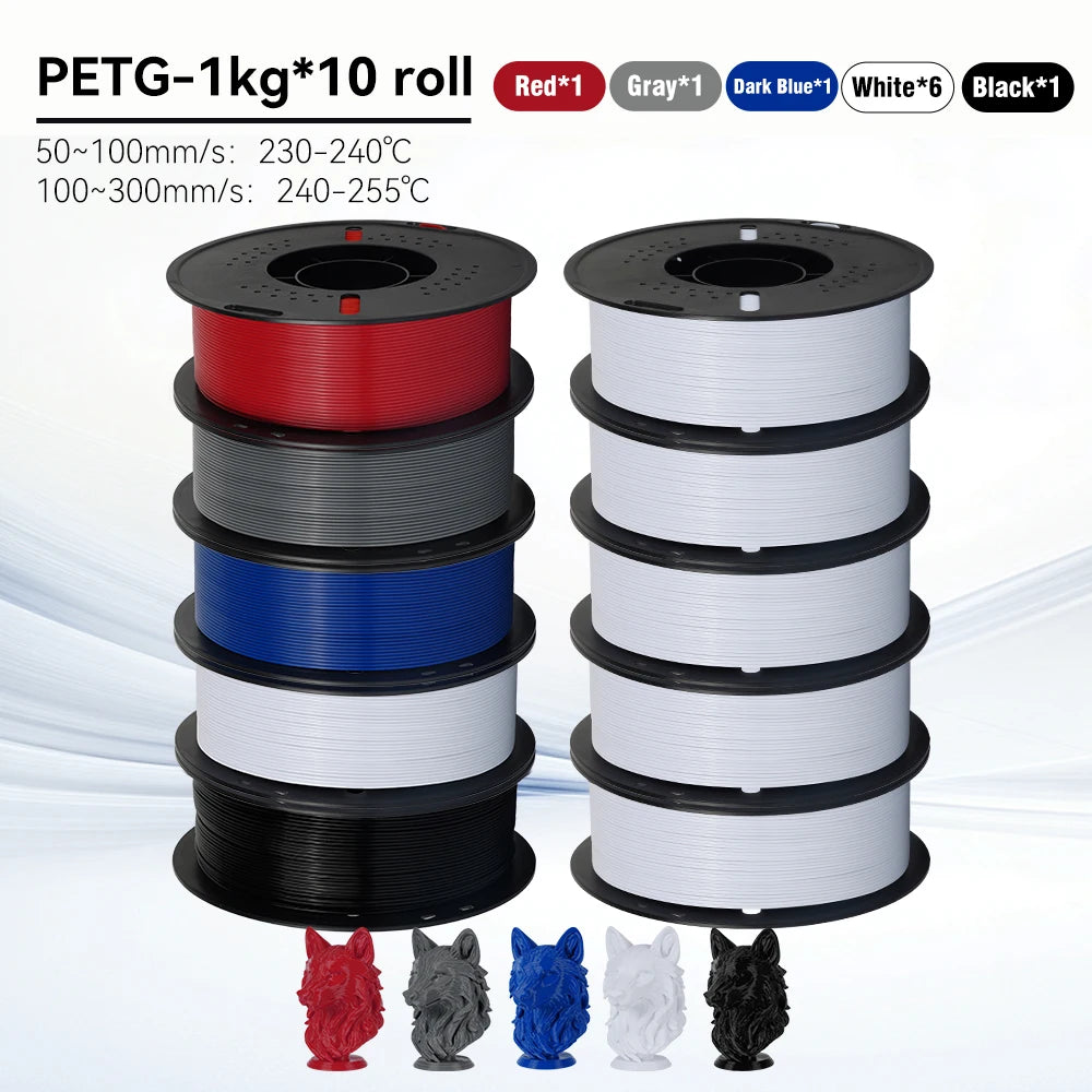 KINGROON 10KG 1.75mm PETG Filament High Quality 3D Printing