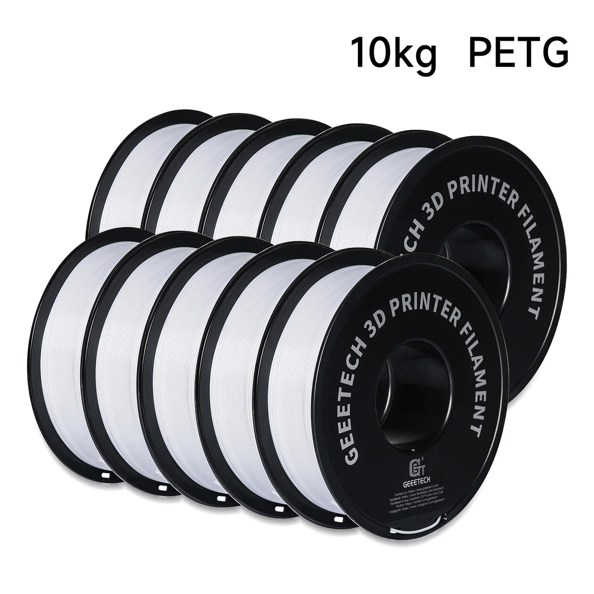 GEEETECH 10Kg In One Box Matte/PETG/Silk PLA/TPU/ABS 3D PLA Filament 1.75mm